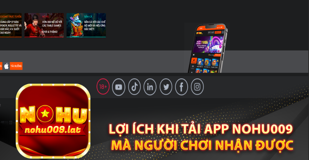 Lợi ích khi tải app Nohu009 mà người chơi nhận được